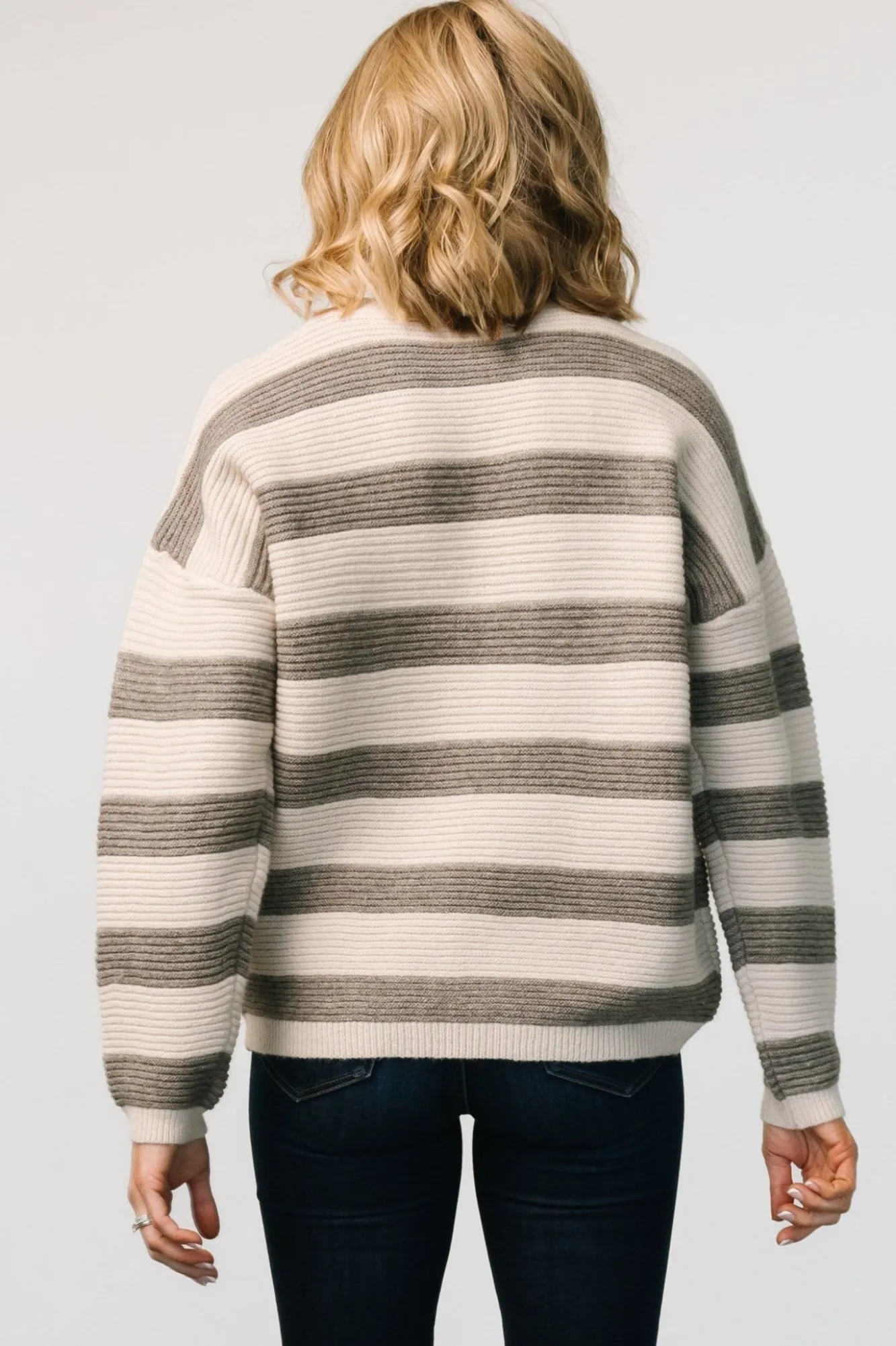 Baltic Born Ellington Knit Sweater | Cream + Gray