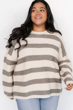 Baltic Born Ellington Knit Sweater | Cream + Gray