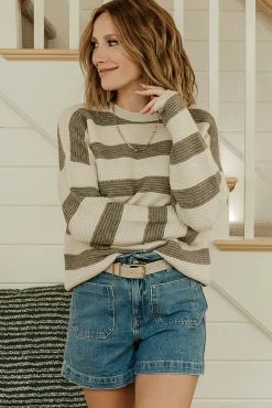 Baltic Born Ellington Knit Sweater | Cream + Gray