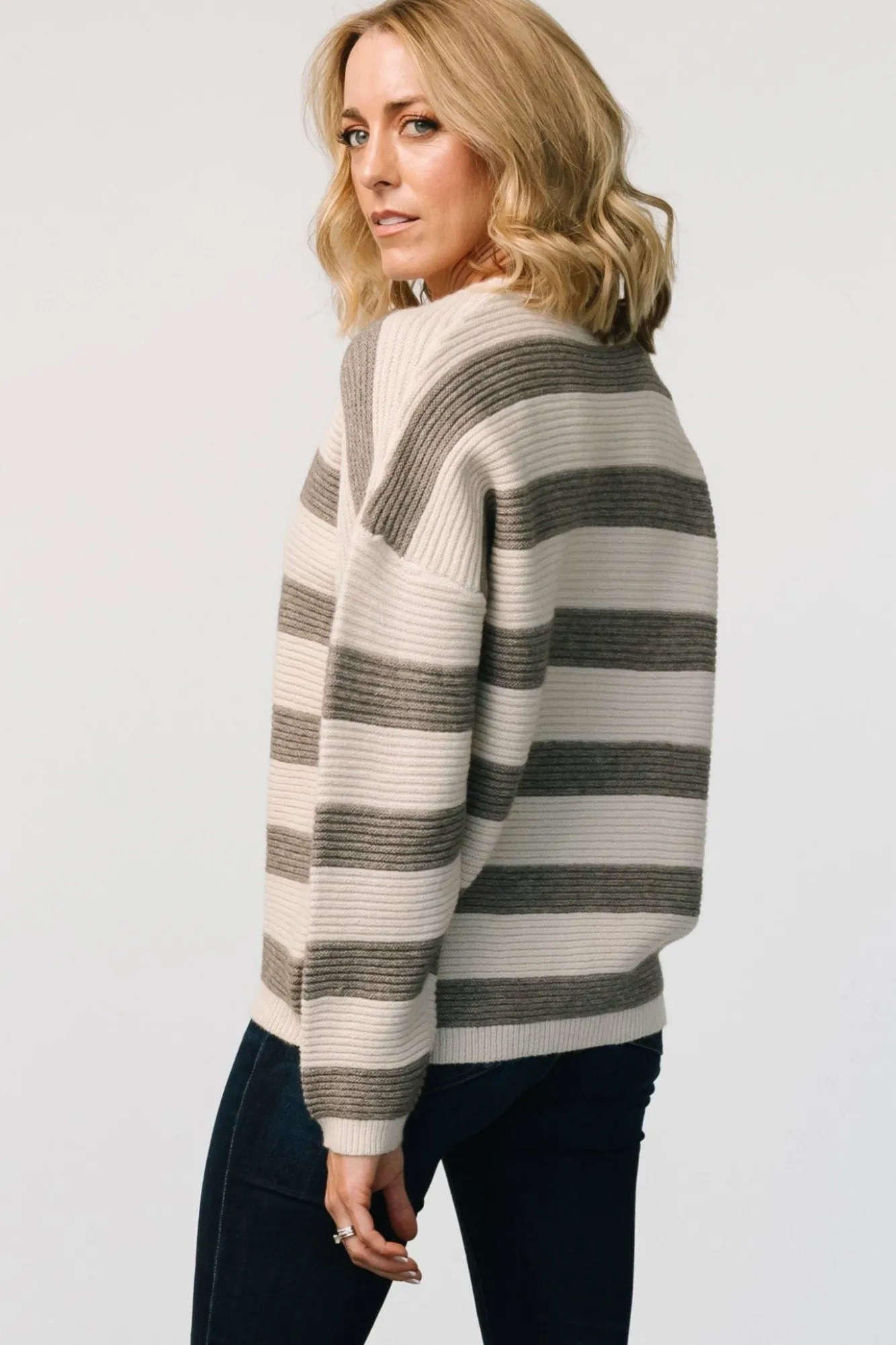 Baltic Born Ellington Knit Sweater | Cream + Gray