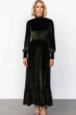 Baltic Born Elodie Velvet Maxi Dress | Deep Olive