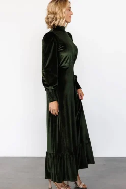 Baltic Born Elodie Velvet Maxi Dress | Deep Olive