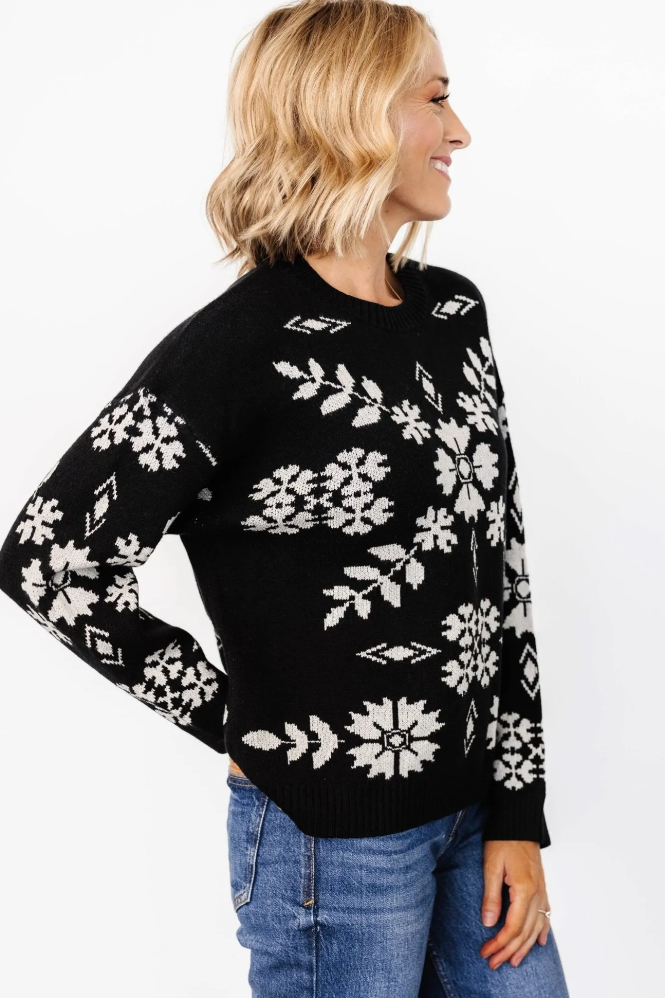 Baltic Born Elsa Sweater | Black + Off White