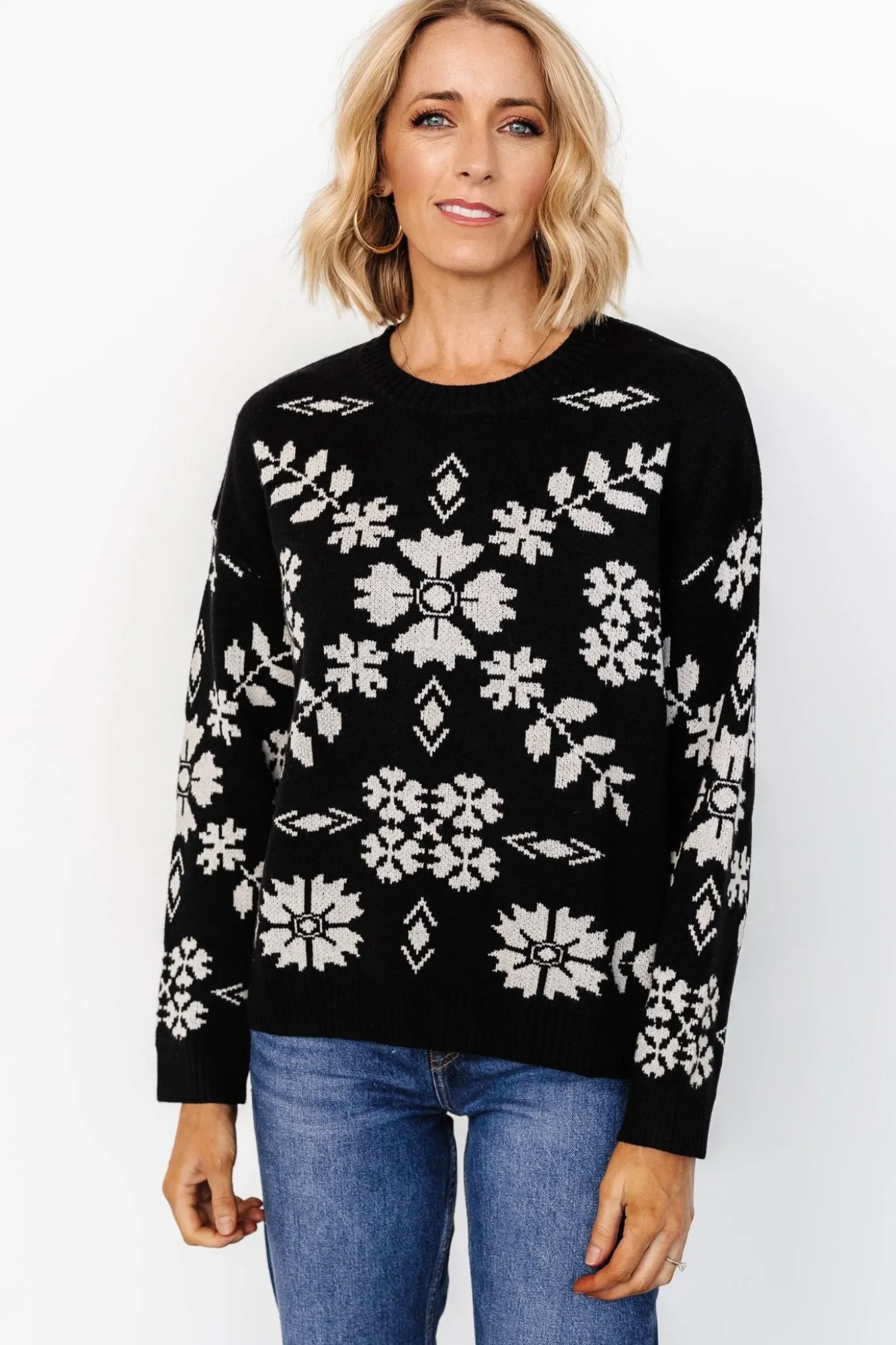 Baltic Born Elsa Sweater | Black + Off White