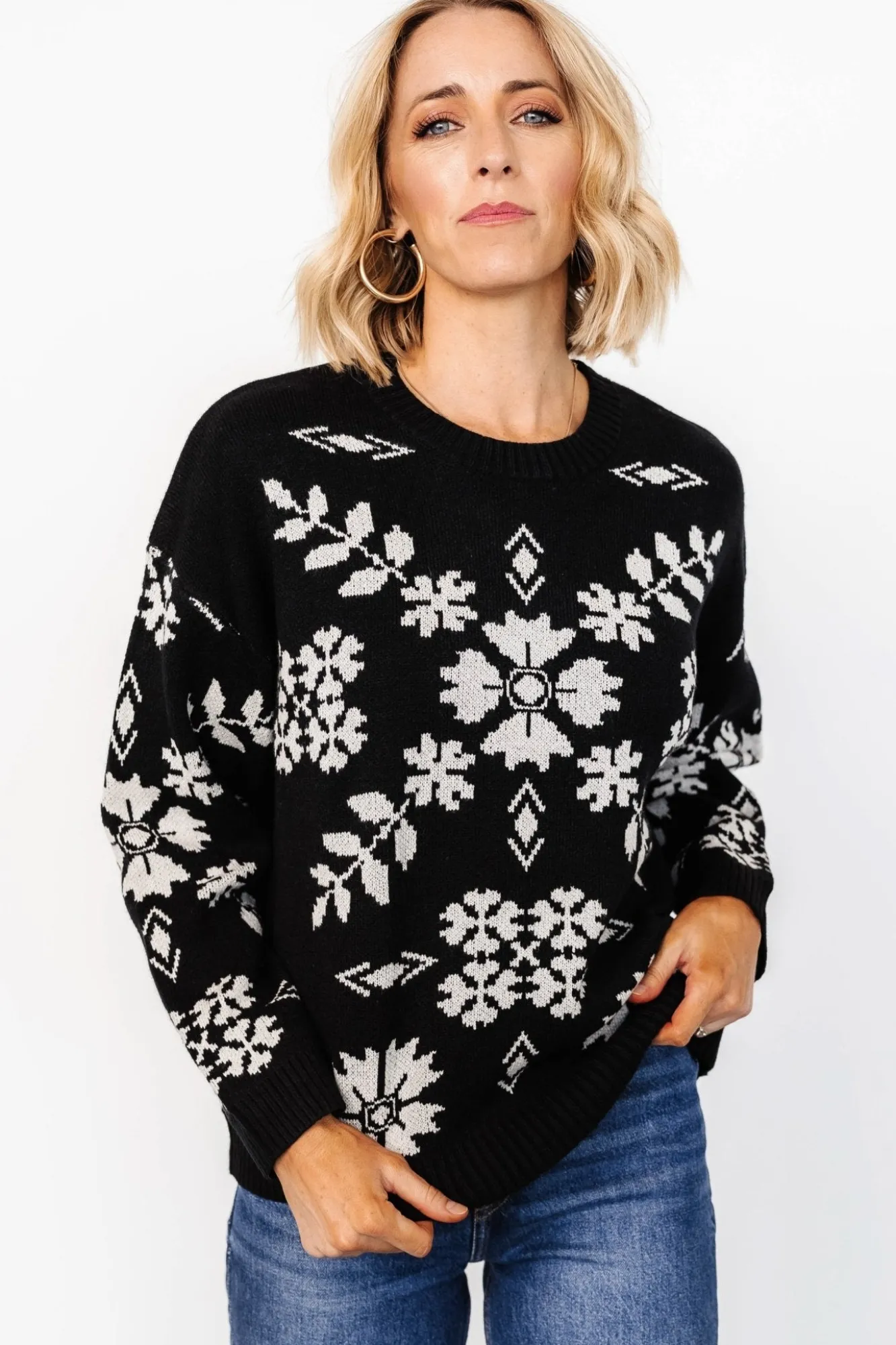 Baltic Born Elsa Sweater | Black + Off White