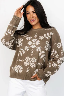 Baltic Born Elsa Sweater | Olive + Off White