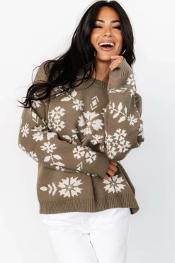 Baltic Born Elsa Sweater | Olive + Off White