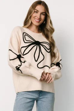 Baltic Born Elsie Ribbon Sweater | Cream + Black