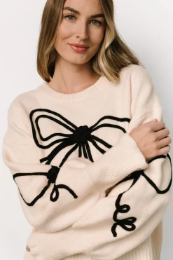 Baltic Born Elsie Ribbon Sweater | Cream + Black