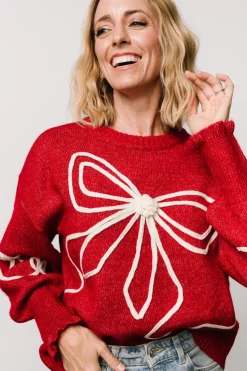 Baltic Born Elsie Ribbon Sweater | Red + Ivory