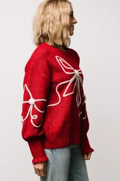Baltic Born Elsie Ribbon Sweater | Red + Ivory
