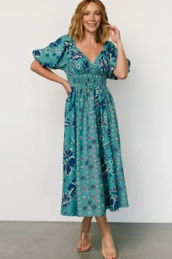 Baltic Born Elyse Midi Dress | Teal + Blue Multi