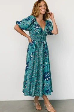 Baltic Born Elyse Midi Dress | Teal + Blue Multi