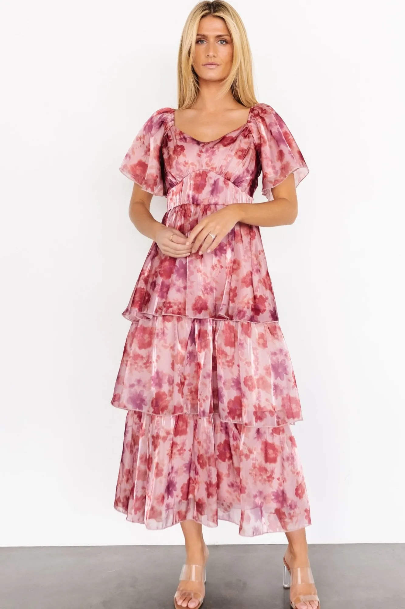Baltic Born Emeline Tiered Maxi Dress | Mauve Multi