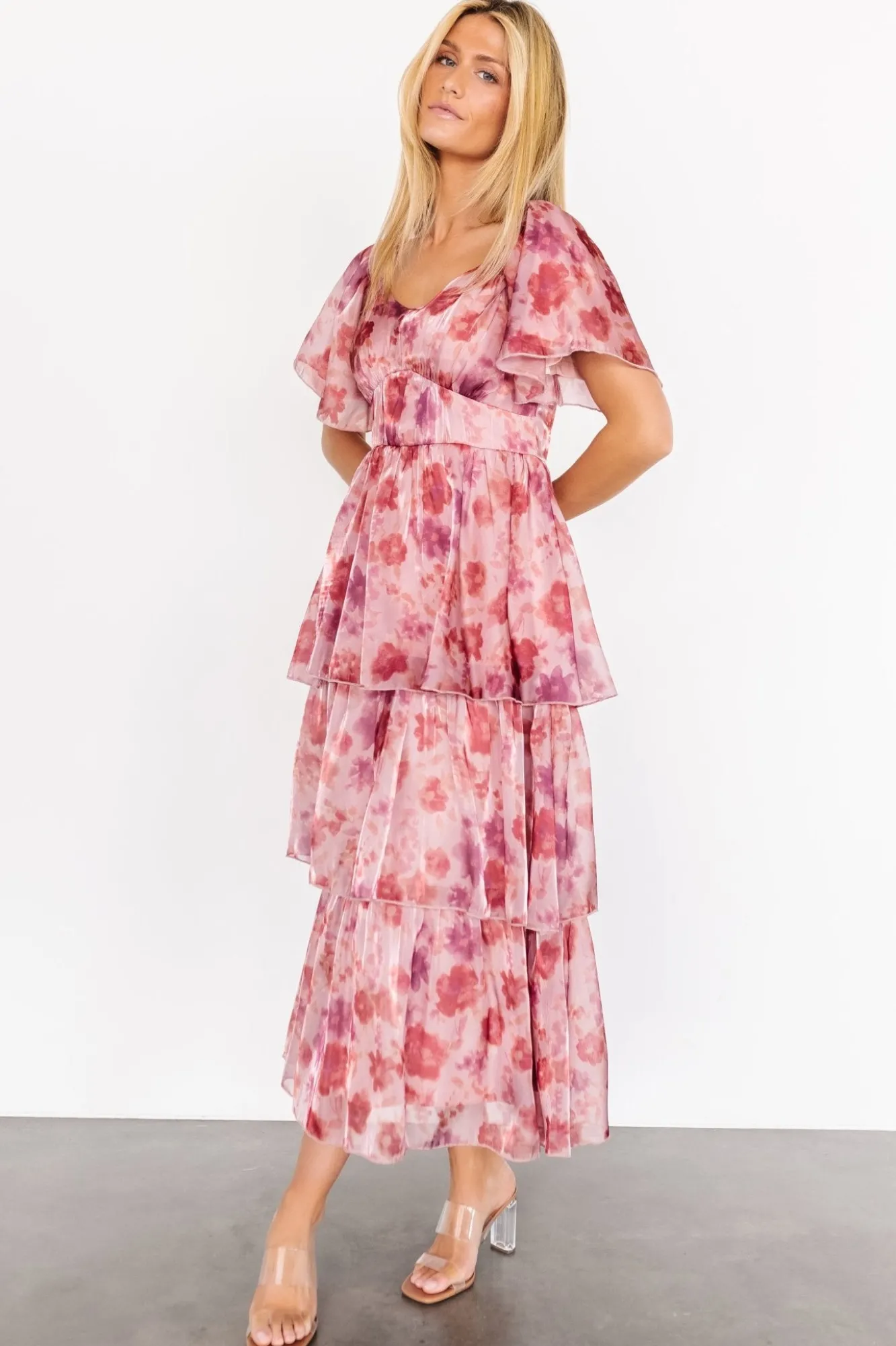 Baltic Born Emeline Tiered Maxi Dress | Mauve Multi