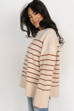 Baltic Born Emerson Stripe Knit Sweater | Beige + Camel