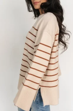 Baltic Born Emerson Stripe Knit Sweater | Beige + Camel