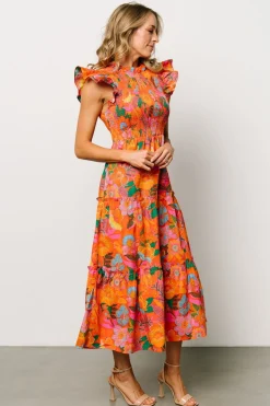 Baltic Born Emily Smocked Tier Dress | Orange Floral