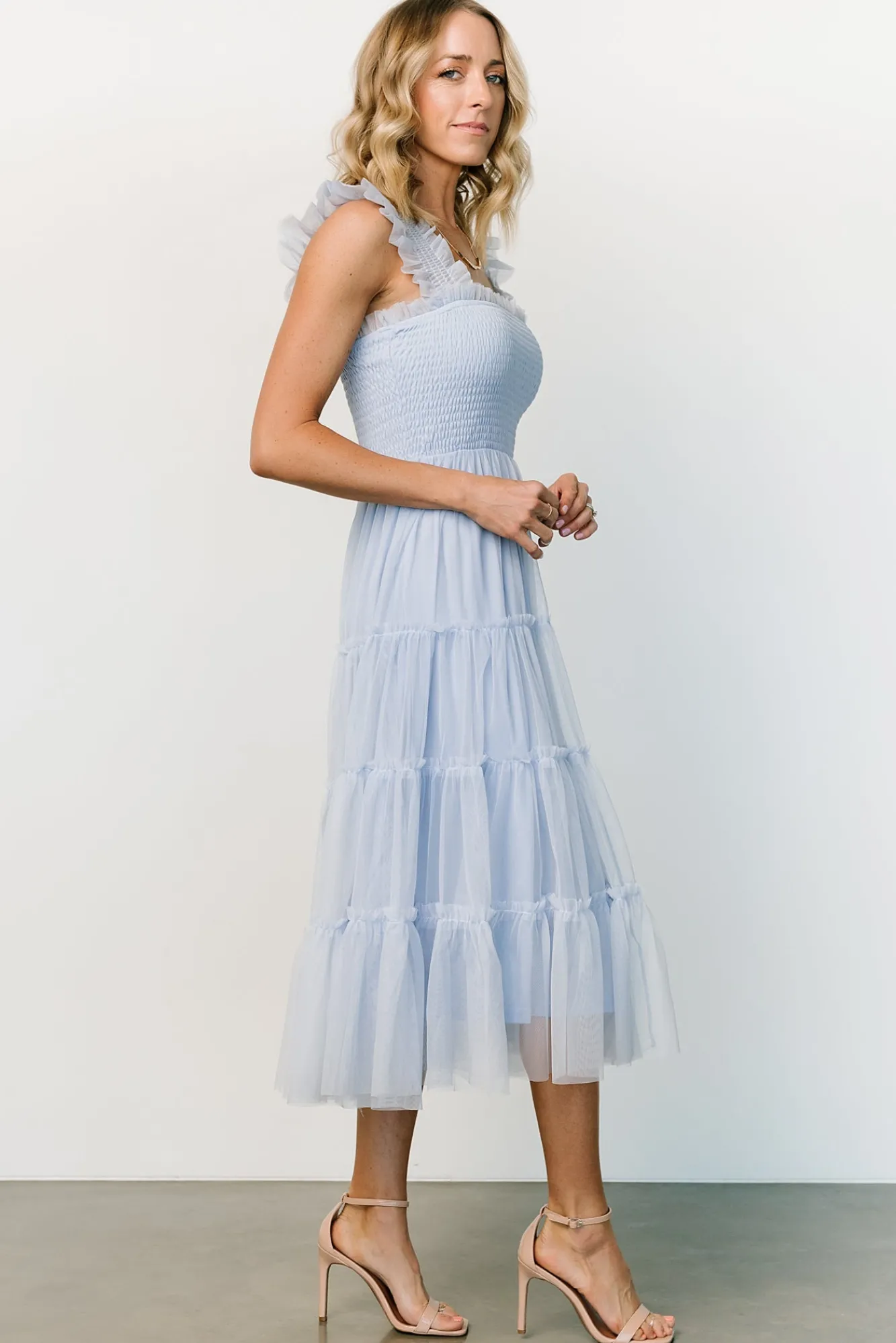 Baltic Born Emma Smocked Tulle Dress | Light Blue