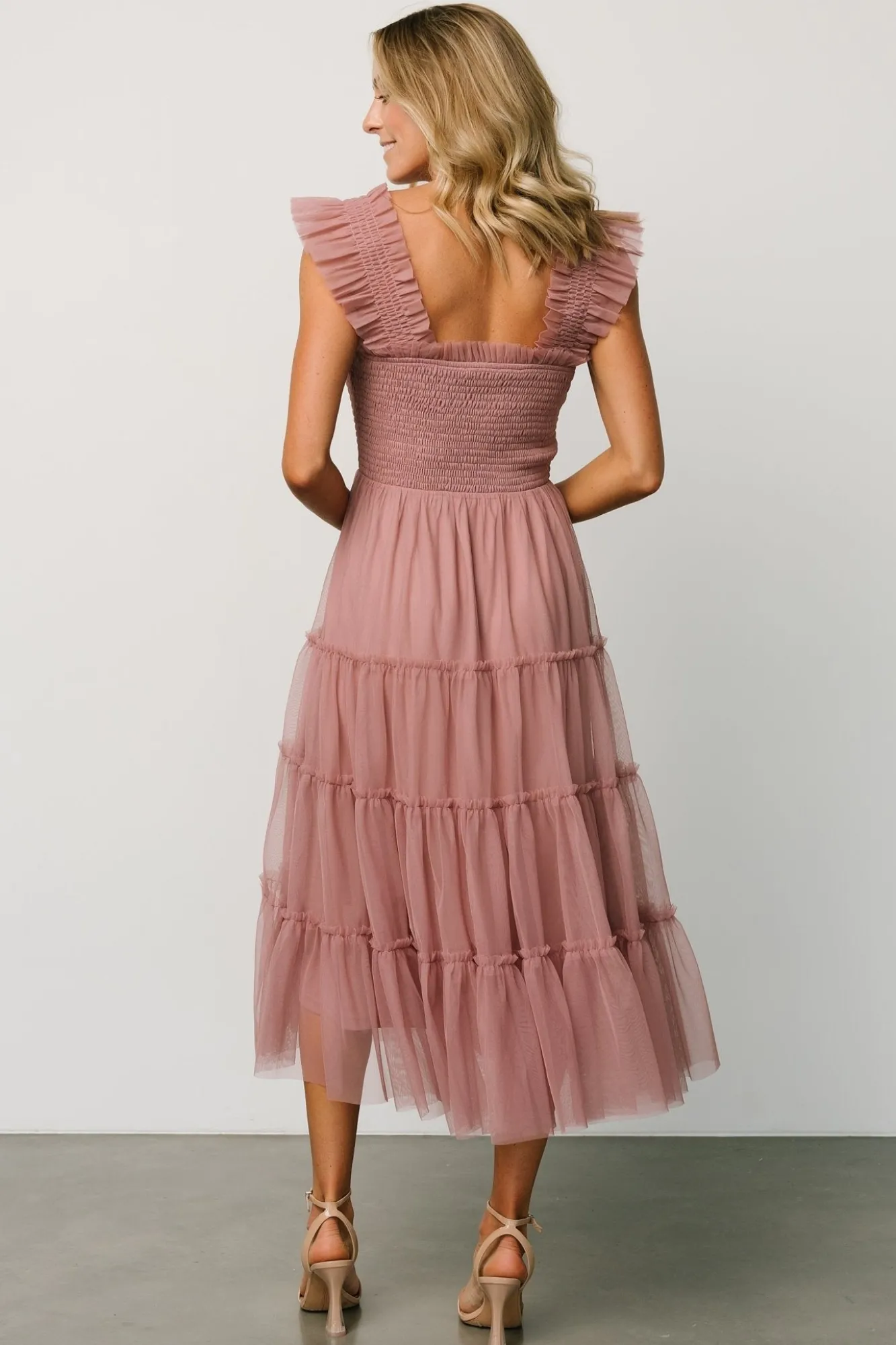 Baltic Born Emma Smocked Tulle Dress | Dusty Rose