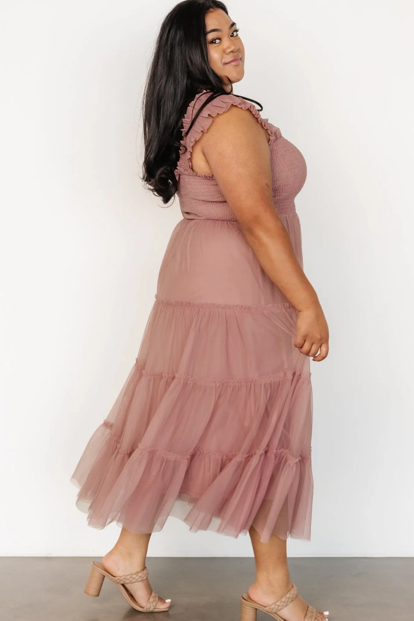 Baltic Born Emma Smocked Tulle Dress | Dusty Rose