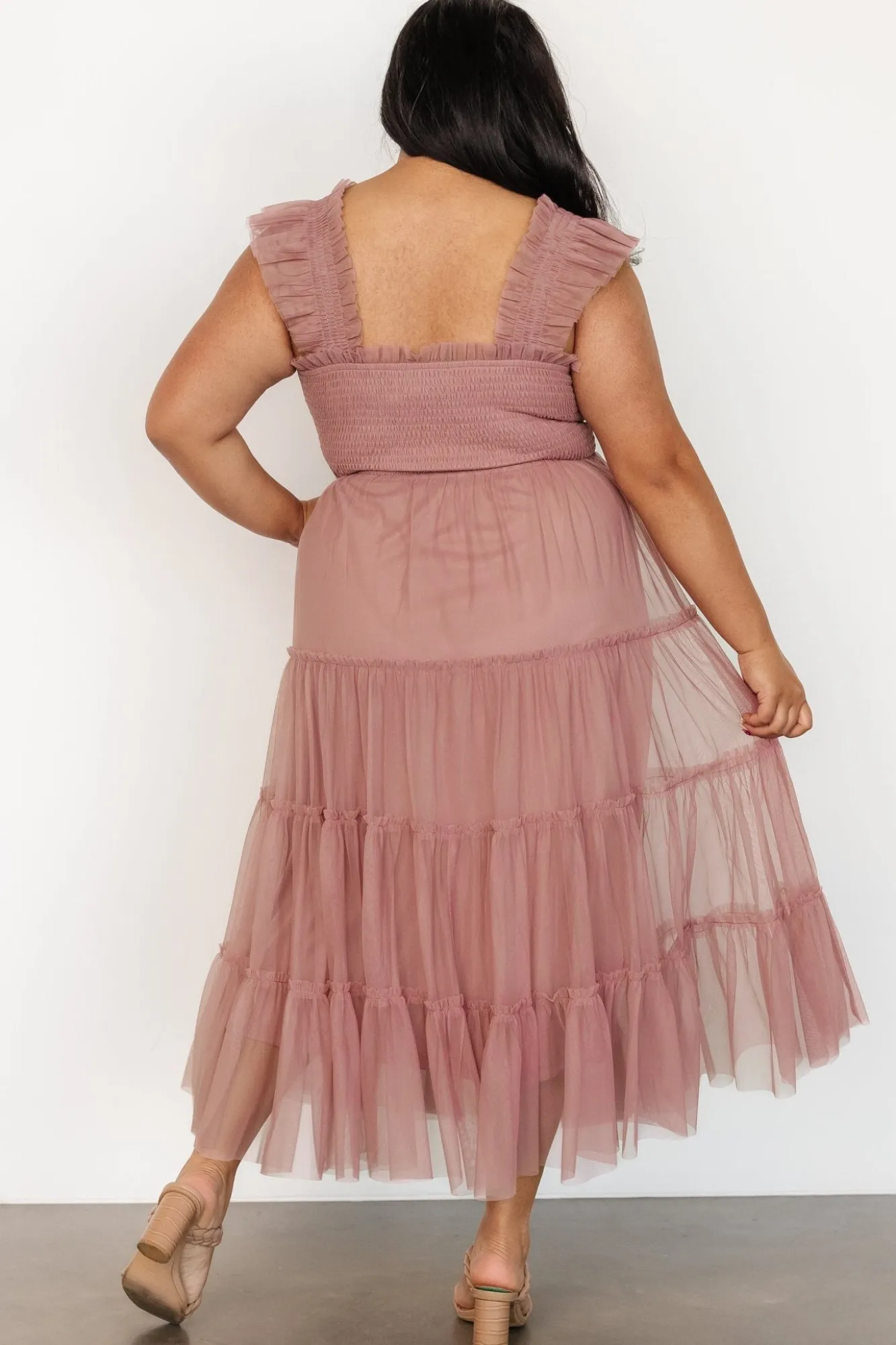 Baltic Born Emma Smocked Tulle Dress | Dusty Rose