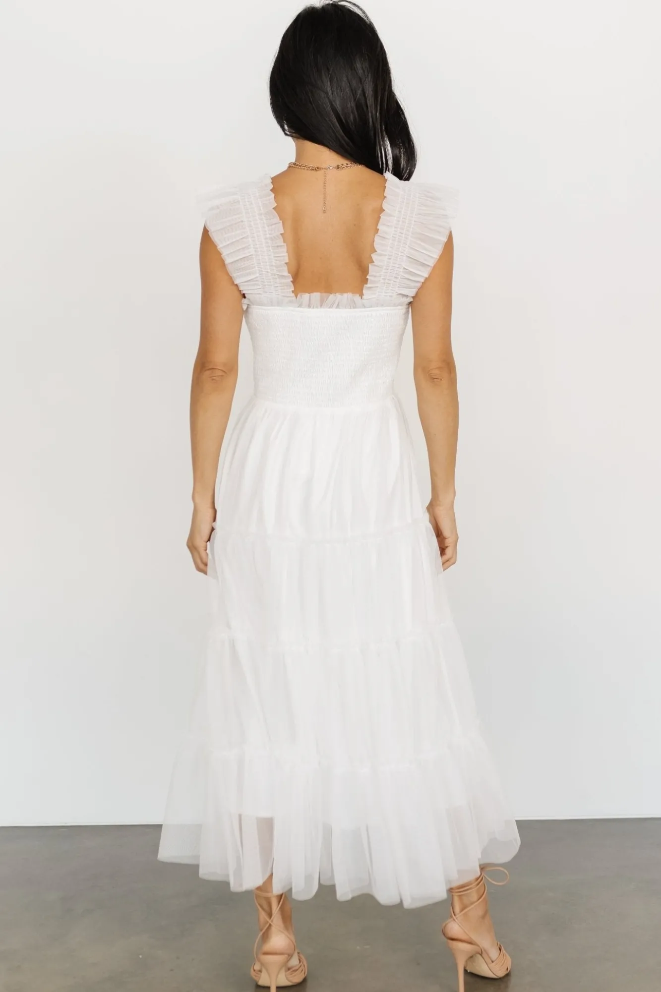 Baltic Born Emma Smocked Tulle Dress | Off White