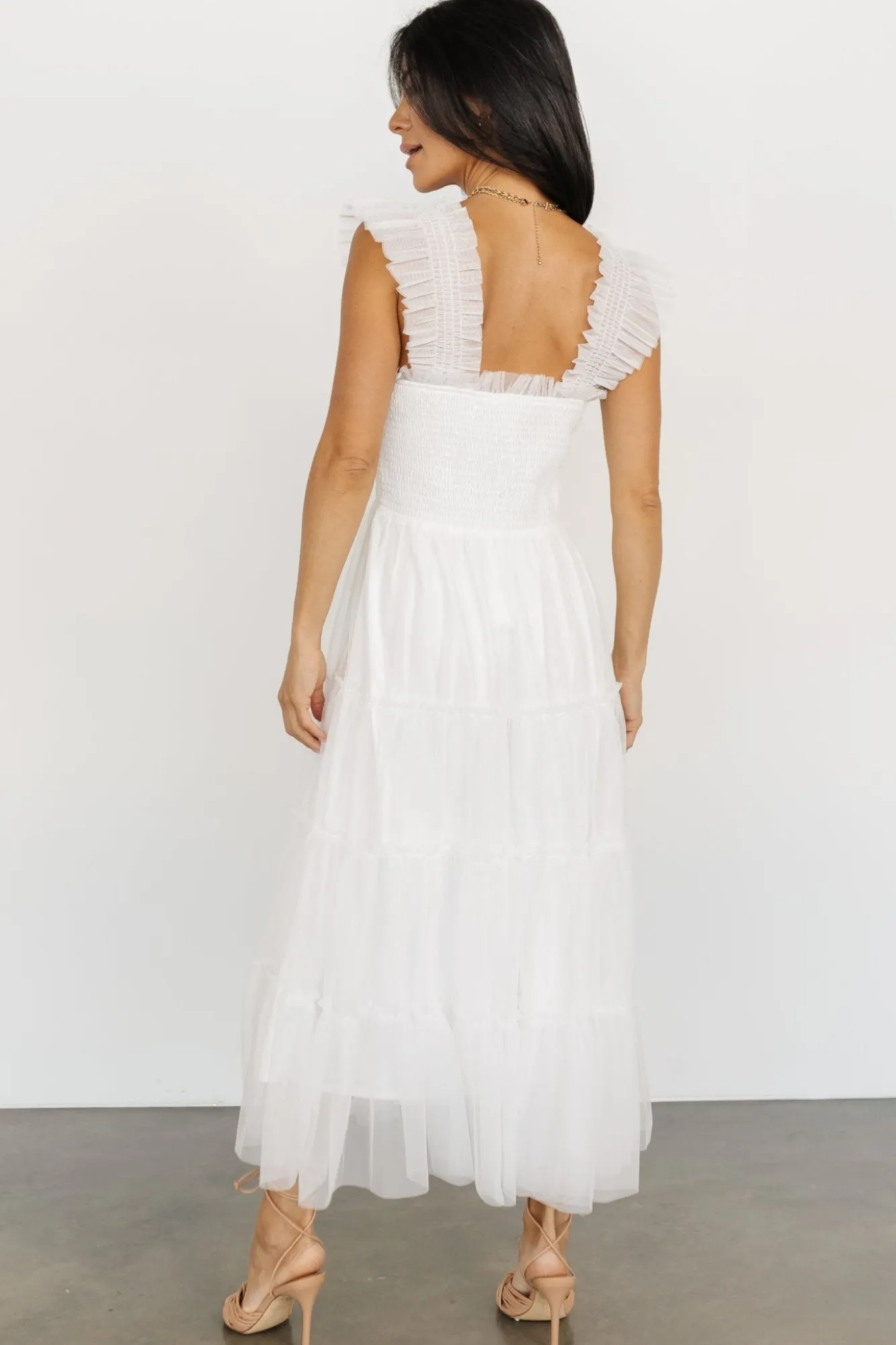 Baltic Born Emma Smocked Tulle Dress | Off White