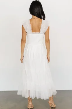 Baltic Born Emma Smocked Tulle Dress | Off White