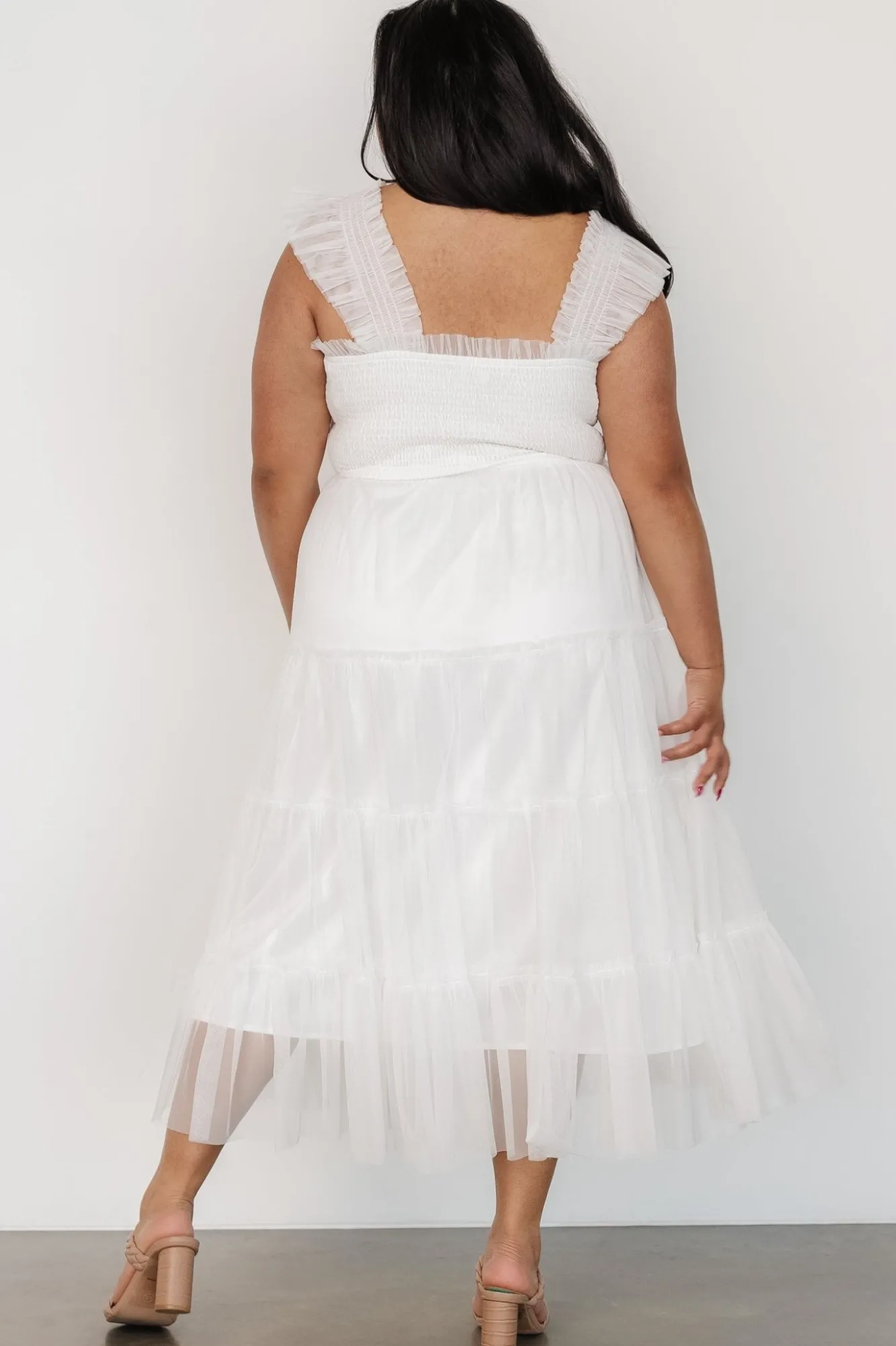 Baltic Born Emma Smocked Tulle Dress | Off White