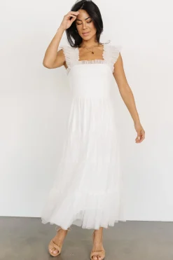 Baltic Born Emma Smocked Tulle Dress | Off White
