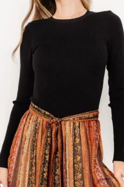 Baltic Born Emryn Sweater Dress | Black + Multi Print