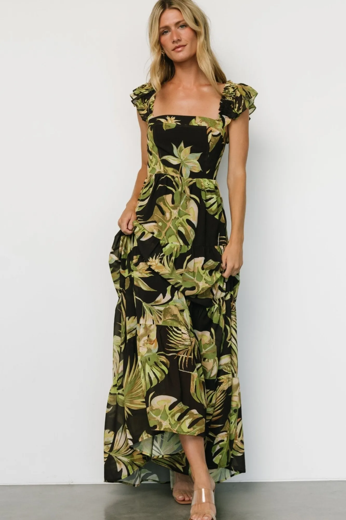 Baltic Born Encinitas Maxi Dress | Tropical Green + Black