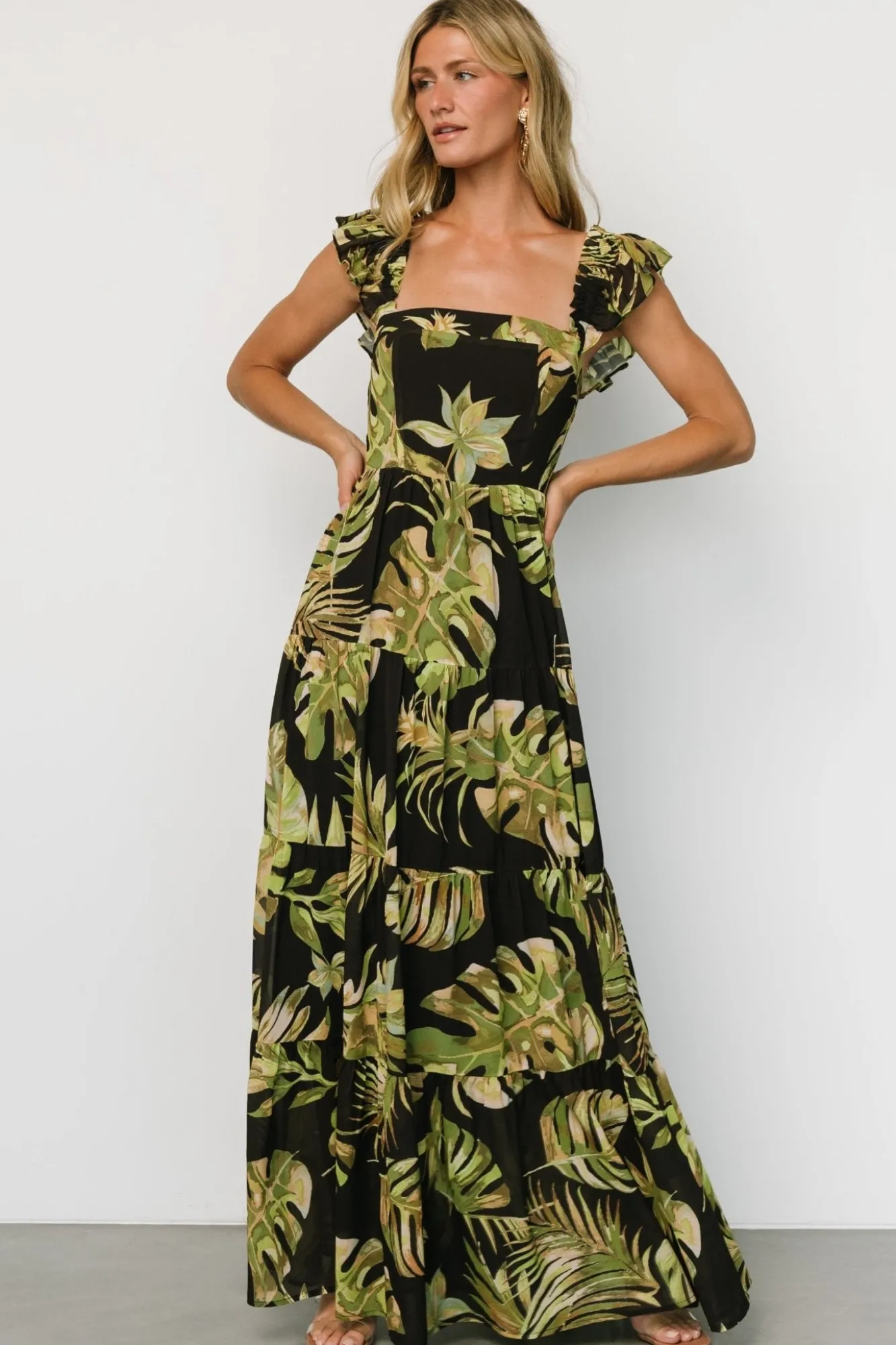 Baltic Born Encinitas Maxi Dress | Tropical Green + Black
