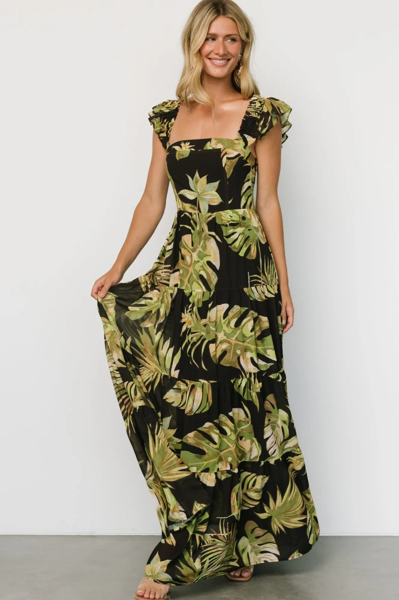 Baltic Born Encinitas Maxi Dress | Tropical Green + Black