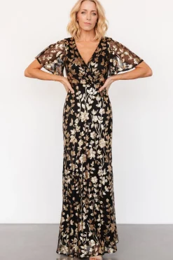 Baltic Born Esme Sequin Dress | Black + Gold