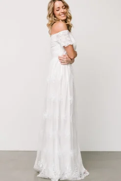 Baltic Born Esperanza Tulle Embroidered Maxi Dress | Off White