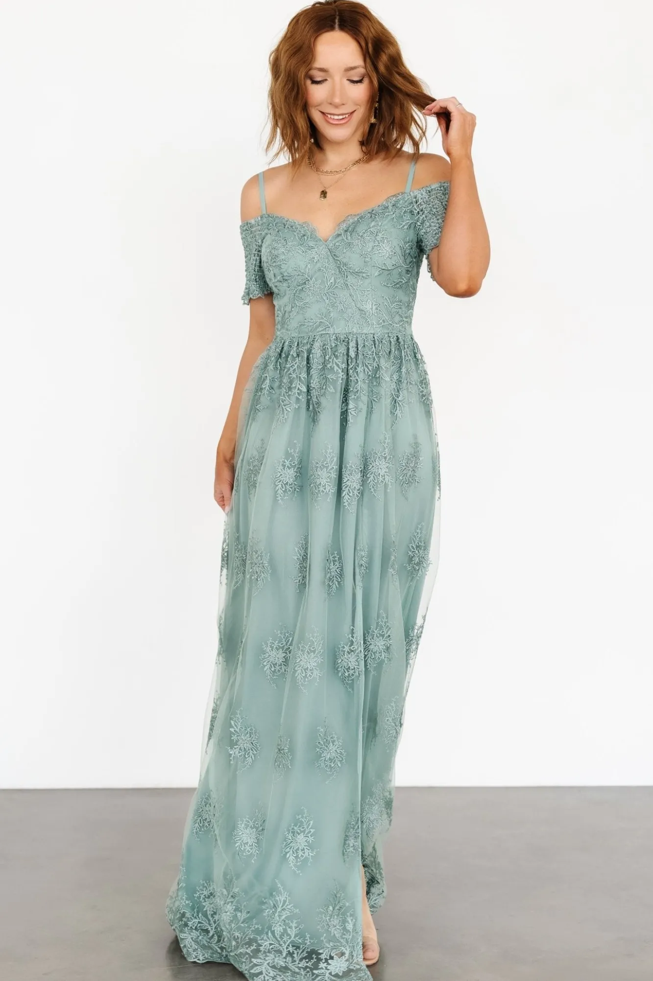 Baltic Born Esperanza Tulle Embroidered Maxi Dress |