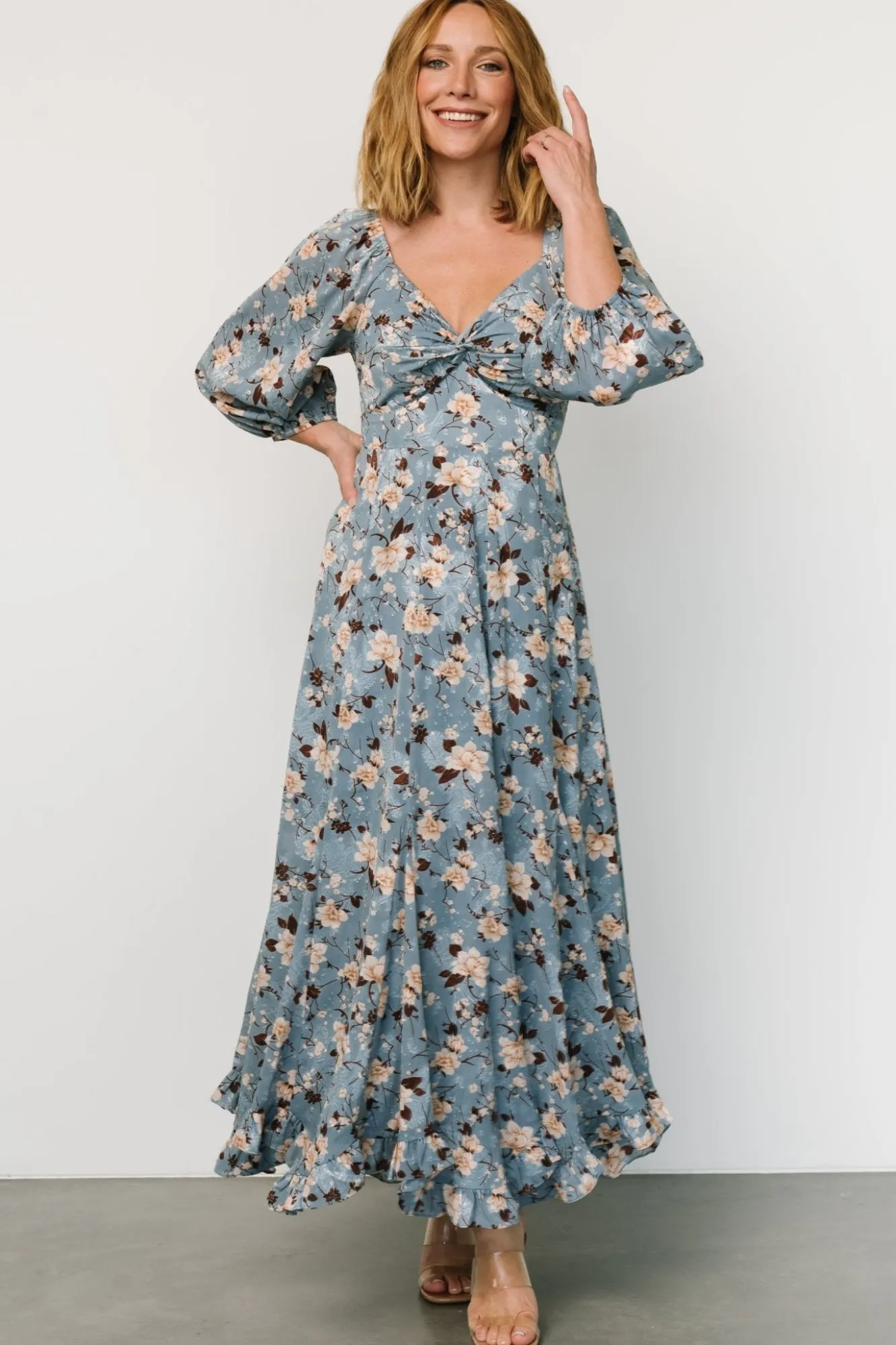 Baltic Born Estefania Maxi Dress | Blue + Peach Floral