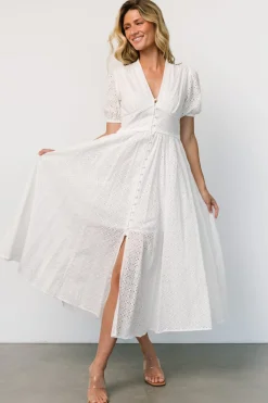 Baltic Born Esther Eyelet Midi Dress | Off White