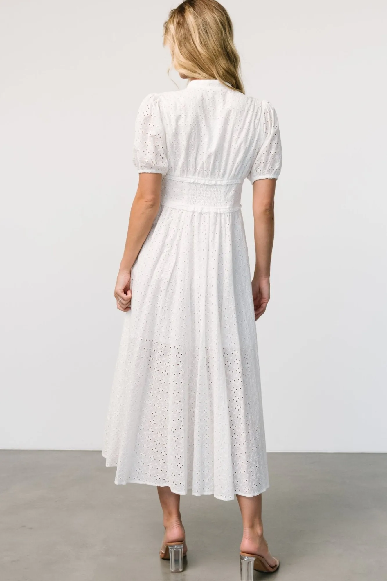 Baltic Born Esther Eyelet Midi Dress | Off White