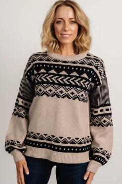 Baltic Born Eugene Sweater | Taupe + Navy