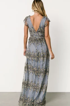 Baltic Born Eva Embroidered Maxi Dress | Slate + Gold
