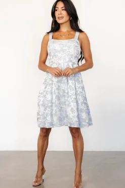 Baltic Born Eveline Short Dress | Light Blue + Pearl