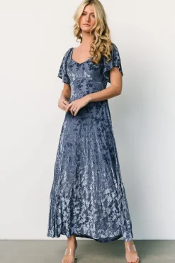 Baltic Born Everley Velvet Maxi Dress | Whisper Blue