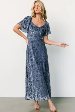 Baltic Born Everley Velvet Maxi Dress | Whisper Blue