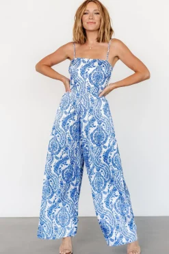 Baltic Born Evia Jumpsuit | Blue + White Print