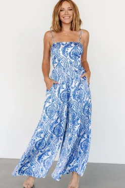 Baltic Born Evia Jumpsuit | Blue + White Print
