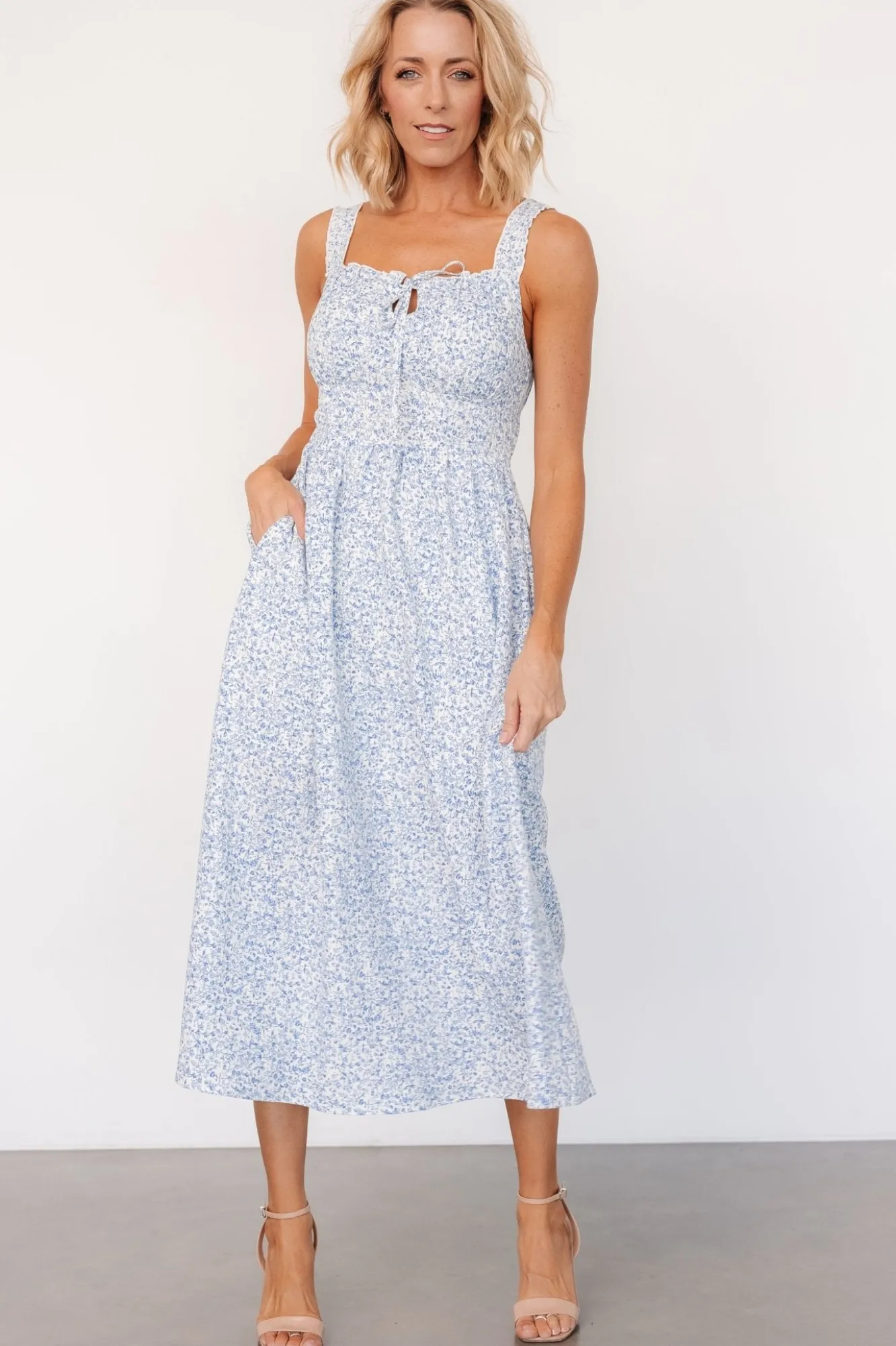 Baltic Born Evonne Midi Dress | Blue Floral