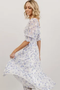 Baltic Born Fabian Jacquard Midi Dress | Blue Floral